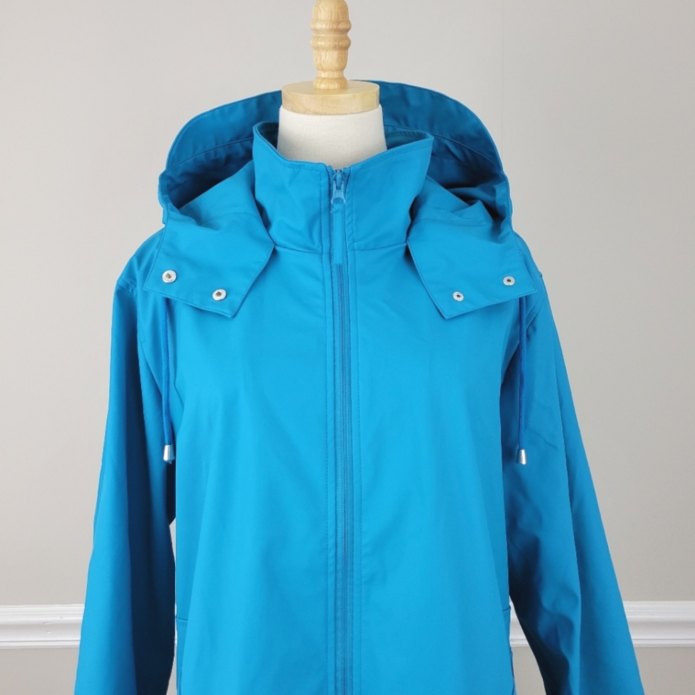 ROAMAN'S Light Blue Hooded Rain Coats 22/24 1X NWOT - Picture 3 of 11